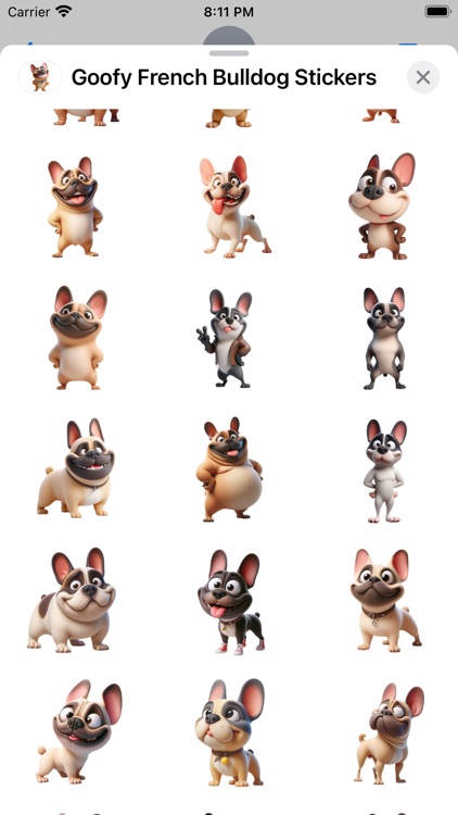 Goofy French Bulldog Stickers