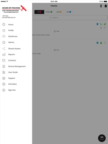 Secure GPS Tracking iPad screenshot