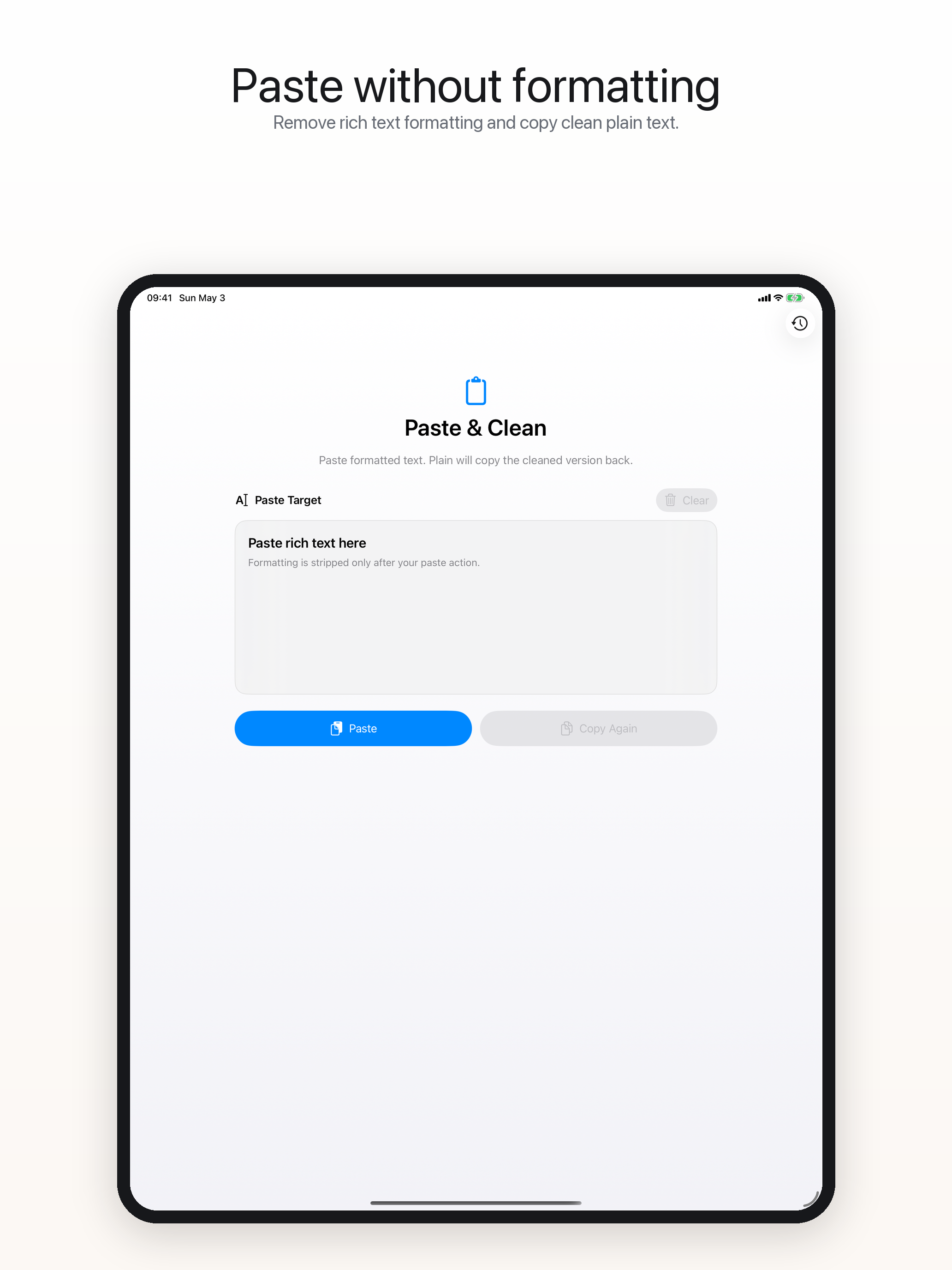Plain Paste: Text Clipboard