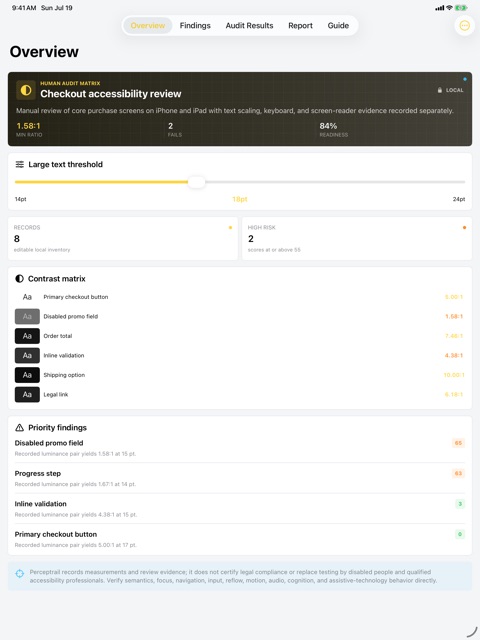 Perceptrail: A11y Audit screenshot 2