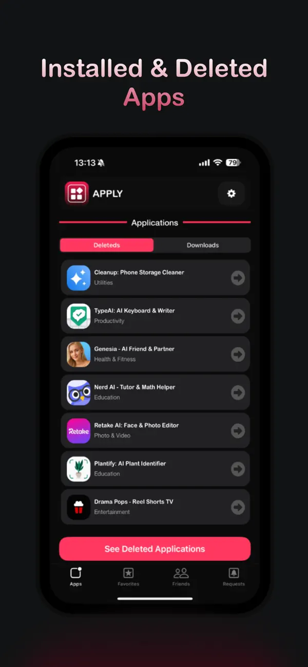 Screenshot #2 pour Apply: Recently Deleted Apps