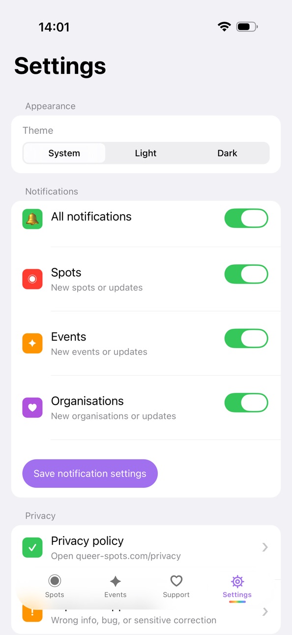 iPhone screenshot
