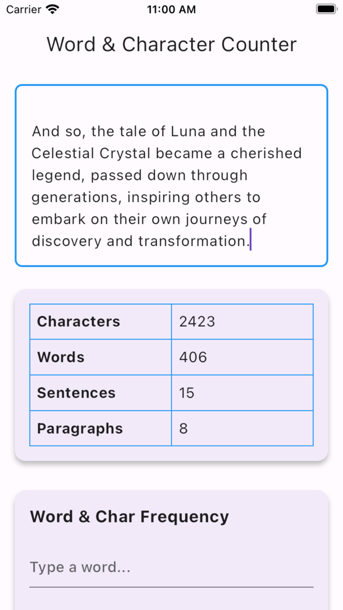 Word and Character Counter