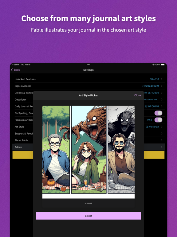 Fable: AI Illustrated Journal iPad screenshot 6 - Health & Fitness app