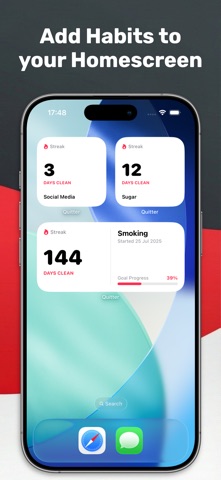 Quitter - Daily Habit Tracker iPhone screenshot