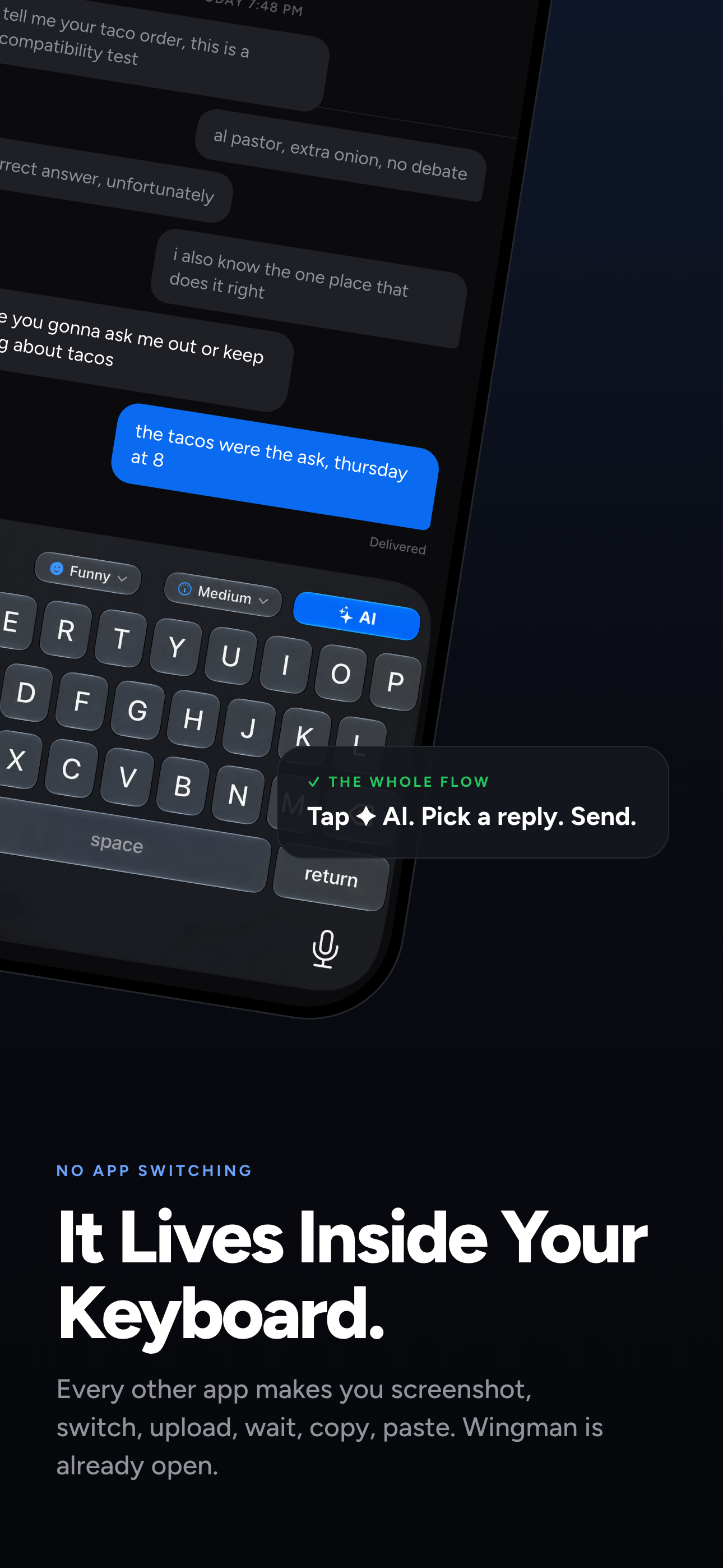 Rizz AI Keyboard — Wingman screenshot 2