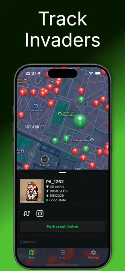 Capture d'écran de Trackinvaders sur iPhone 1