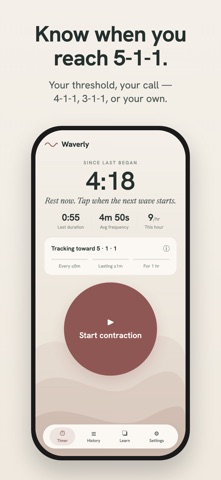 Waverly: Contraction Timer iPhone screenshot