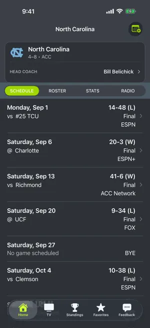 North Carolina Football screenshot 1