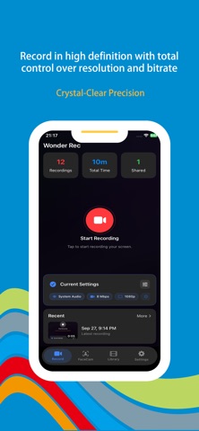 Wonder Rec - Screen Recorder iPhone screenshot