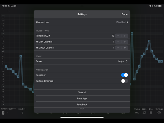 Kebarp AUv3 MIDI Arpeggiator iPad screenshot 6 - Music app