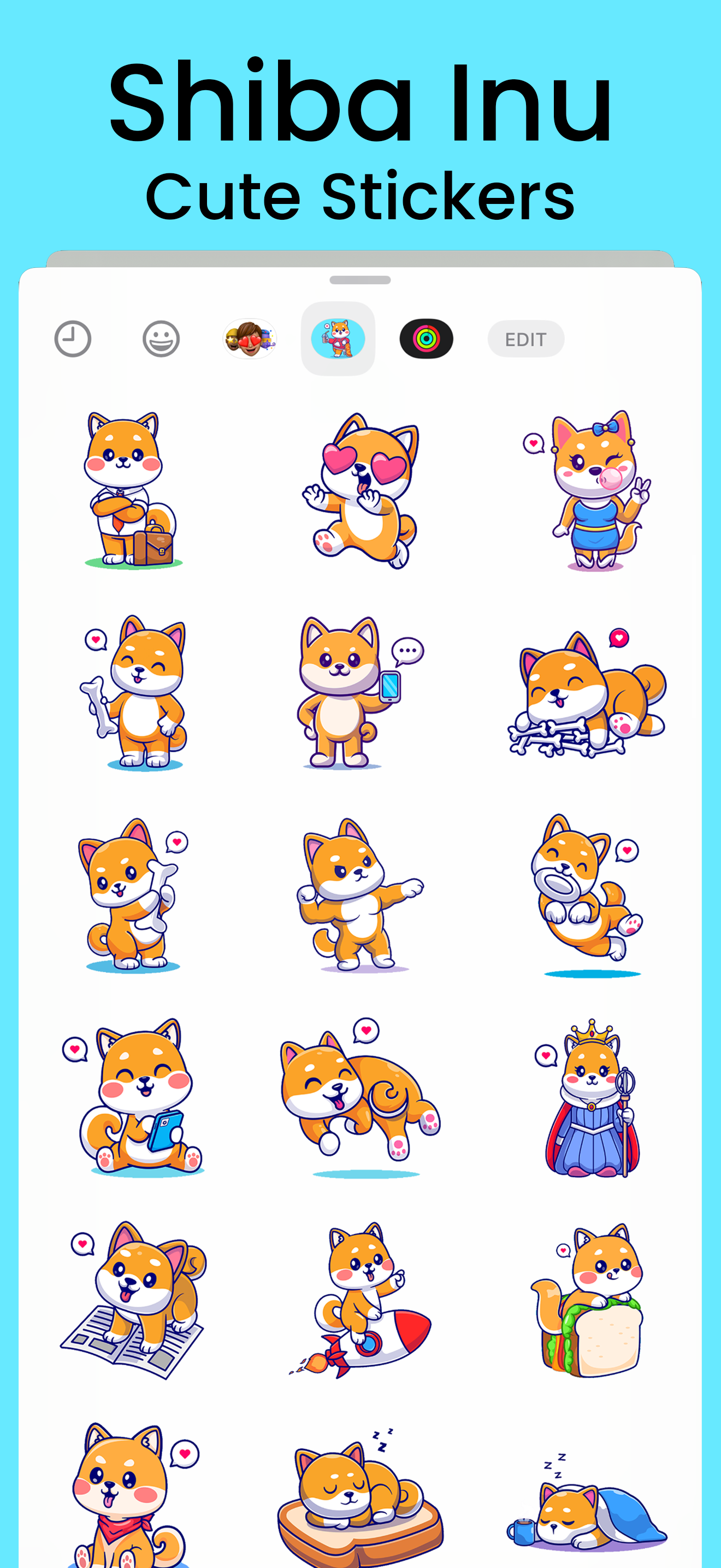 Shiba Inu Cute Stickers screenshot 2