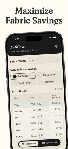 FabCost Sheet Calculator Screenshot 3 of 6