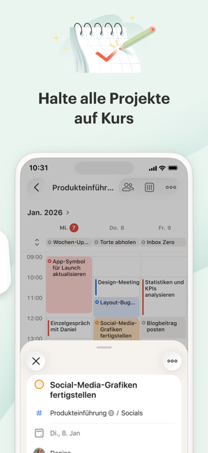 Todoist: To do list, Kalender Screenshot