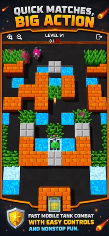 1-4 Player: Retro Tank Combat iPhone screenshot