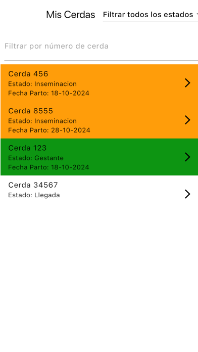 Screenshot 3 of Porcicola Control App