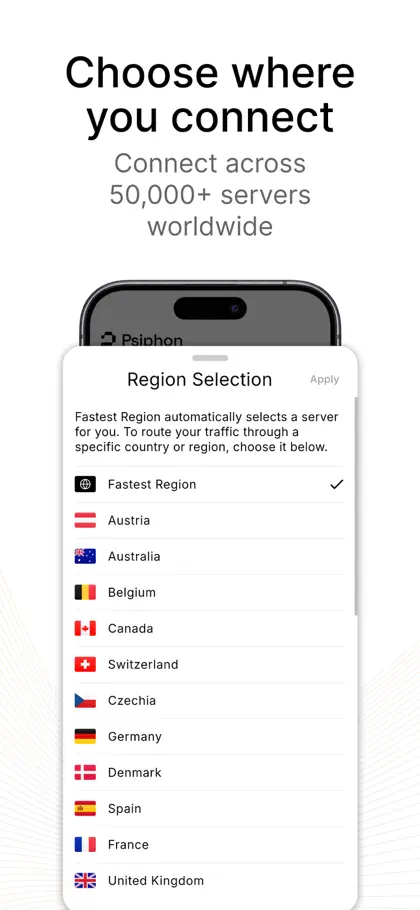 Screenshot 4 di 6 di Psiphon VPN: Secure Access