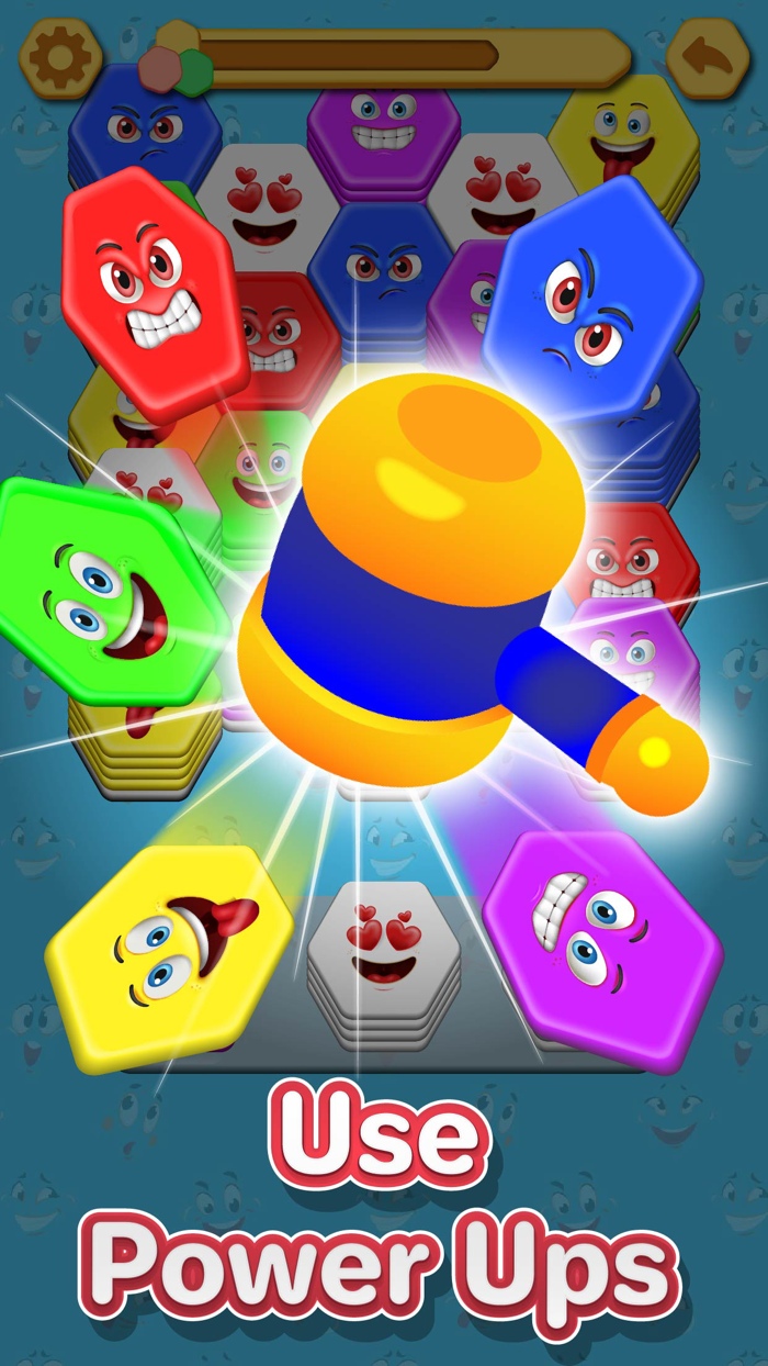 Hexa Sort Merge Emoji Stack