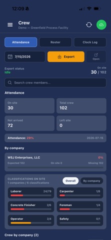 WSJ+ Construction Management screenshot