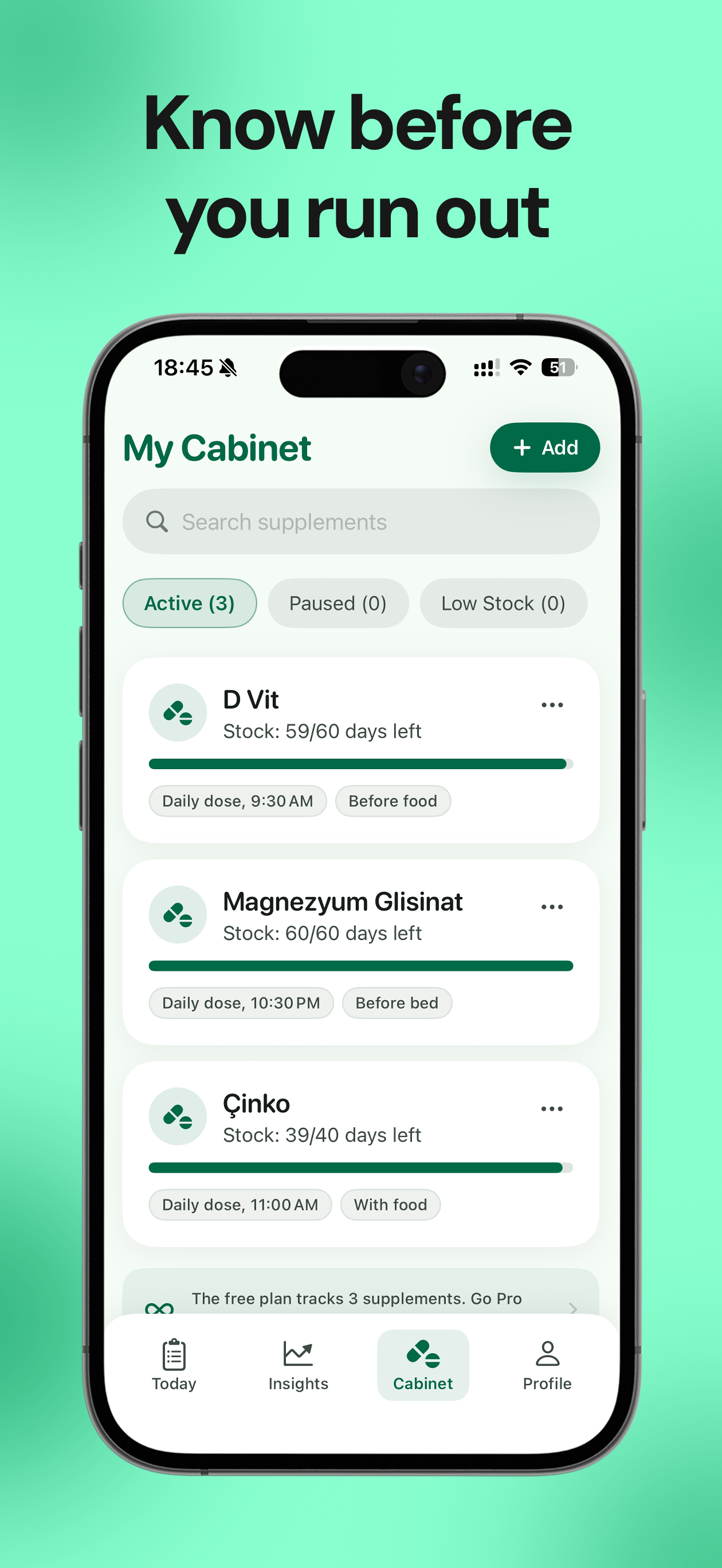 Takviye: Med & Vitamin Tracker screenshot 3