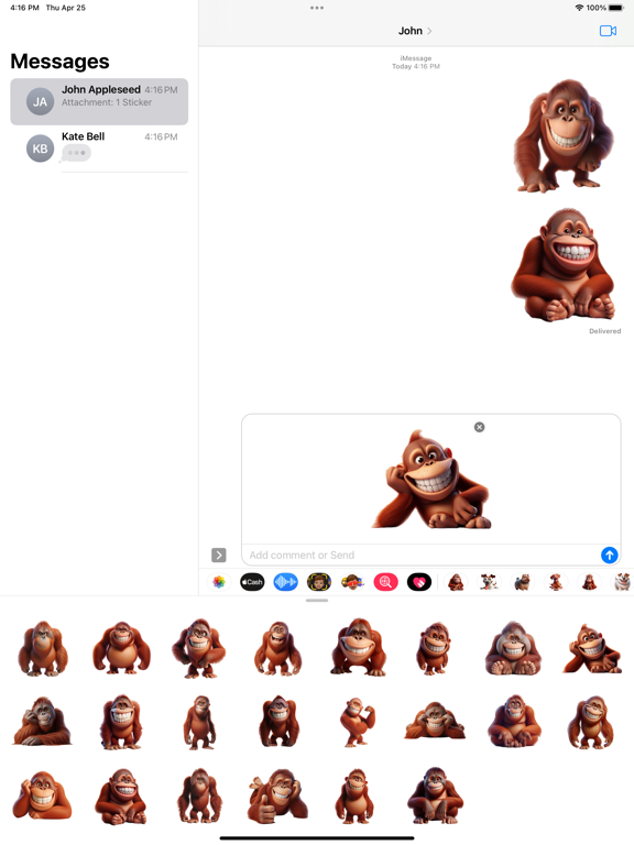 Screenshot #6 pour Happy Orangutan Stickers