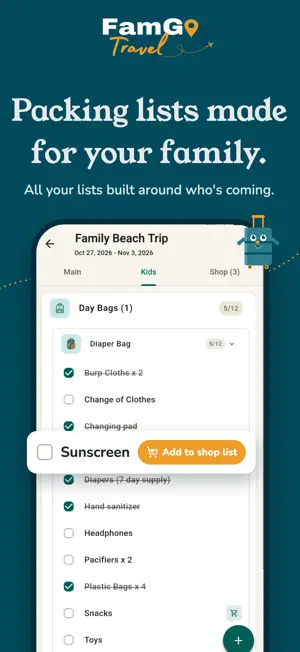 Family Travel Organizer: FamGo screenshot 1