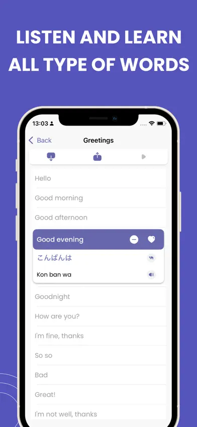 Learn Japanese - Phrasebook screenshot 2