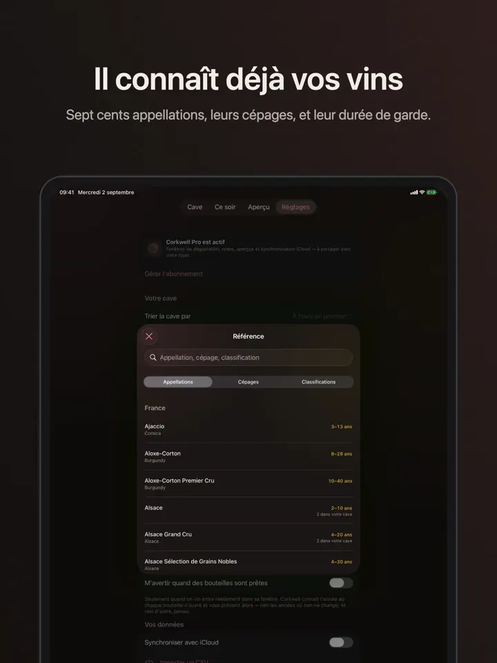 Corkwell sur iPad : capture d’écran 8 sur 8