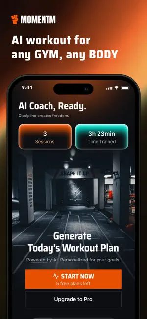 Momentm: AI Workout Planner screenshot 1