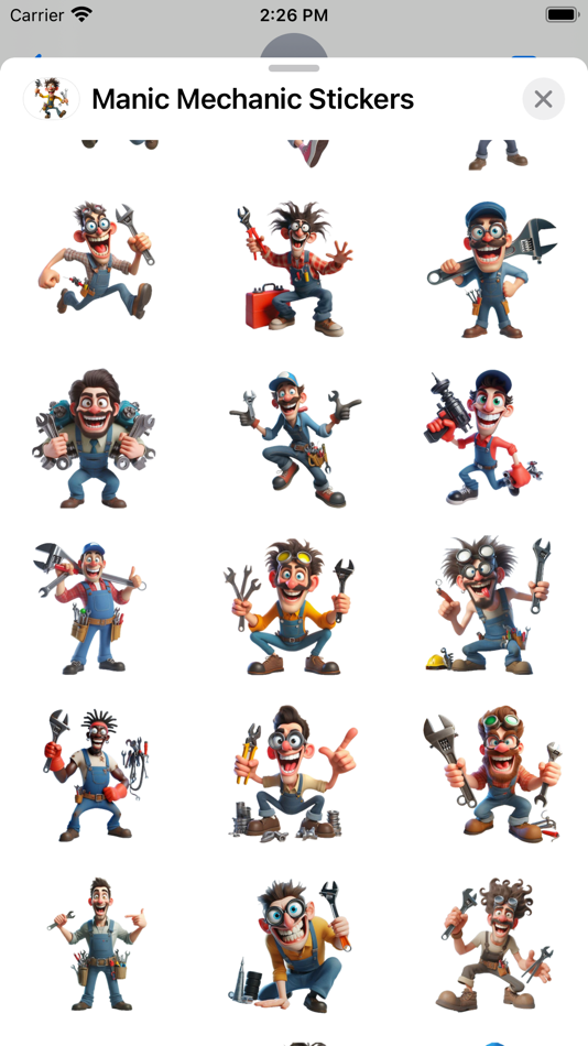 #3. Manic Mechanic Stickers (iOS) Podle: Paul Scott
