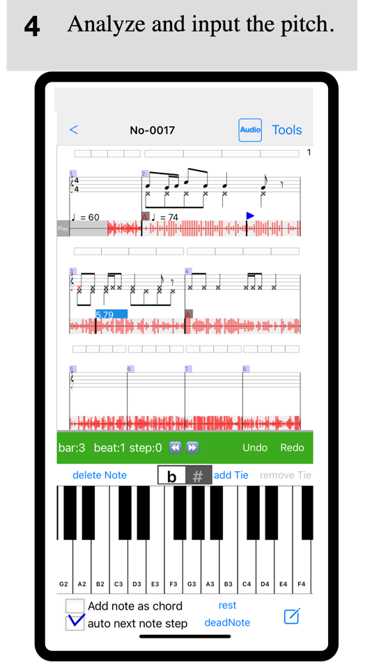 #5. Notate + Play = music notebook (iOS) By: Kunio Arai