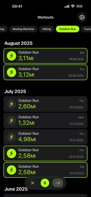 Compare Workout Session screenshot 2
