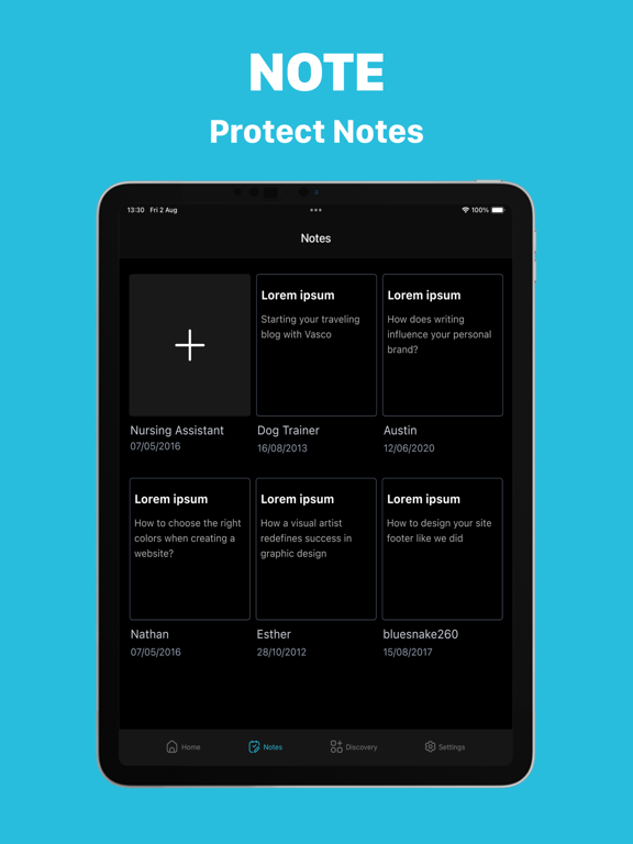 Protect PIC: Gallery & Note iPad screenshot 6 - Utilities app