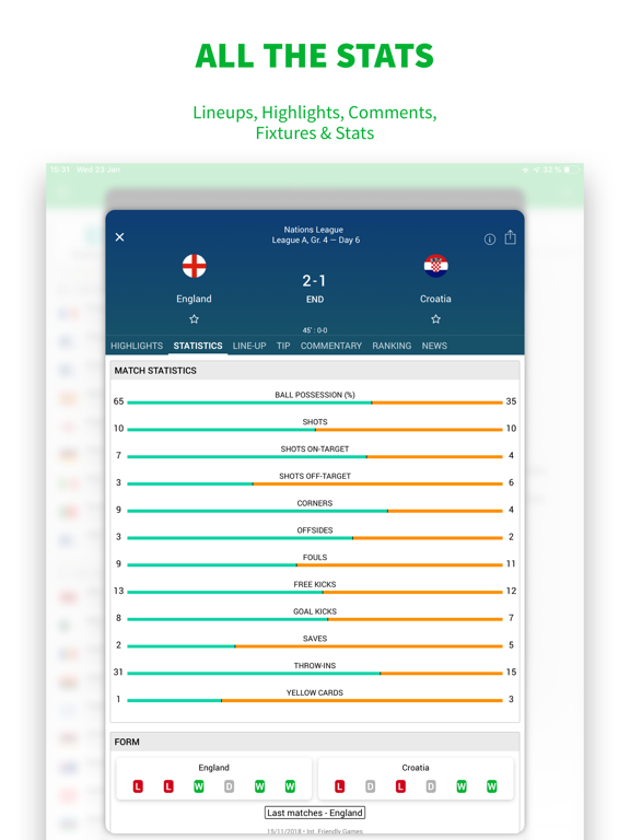 Live Soccer Scores -Skores iPad screenshot 4 - Sports app