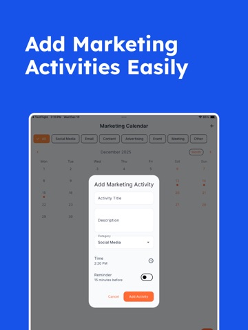 Marketing Plan AI iPad screenshot