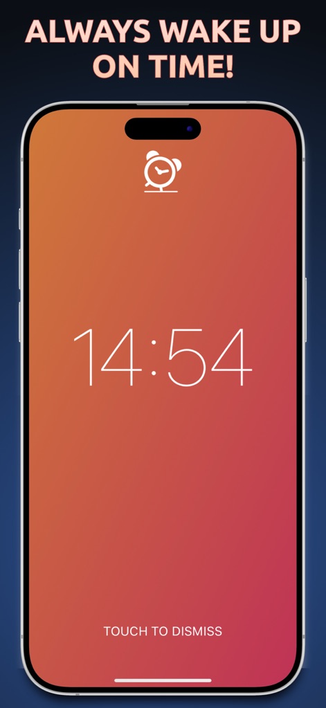 Alarm Clock App: myAlarm Clock - For a straightforward start to the day, users can simply touch the screen to dismiss the alarm, presenting a large, readable digital clock.