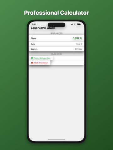 Laser Level Grade Calculator iPad screenshot