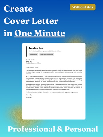 AI Cover Letter Builder iPad screenshot