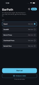 BarPath: Lift Form Coach screenshot