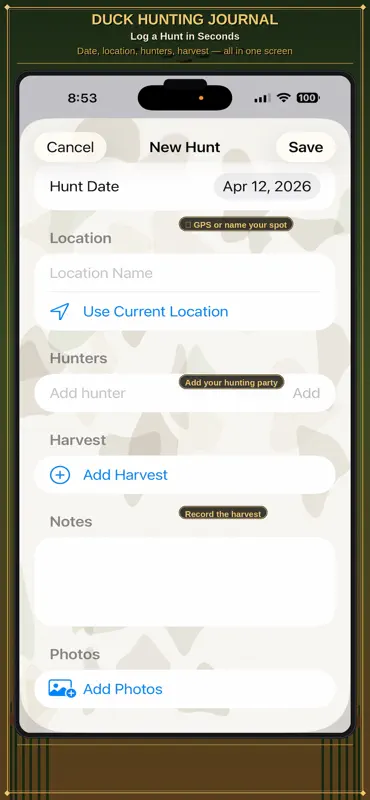 Duck Hunting Journal screenshot 2 of 9