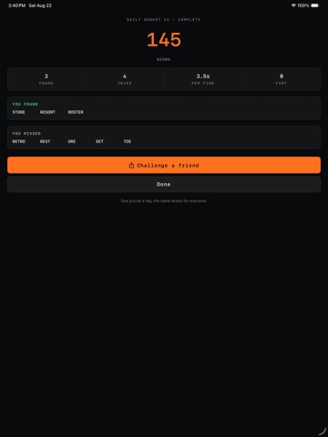Chronogram: Anagram Trainer iPad screenshot
