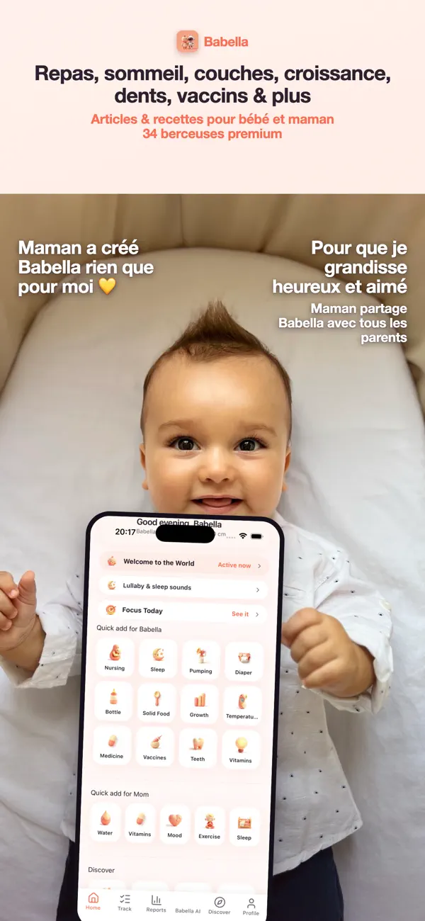 Screenshot #1 pour Babella: Suivi Bébé & Sommeil