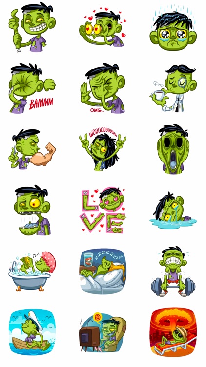 Cute Zombie Emoji Stickers