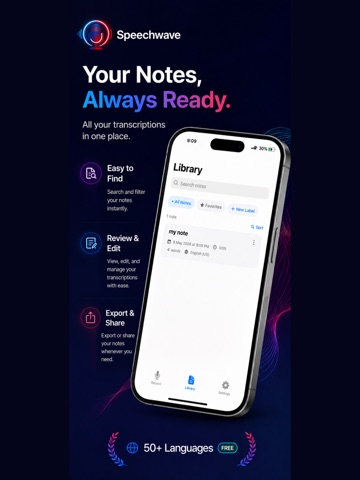 SpeechWave: Voice to Text iPad screenshot