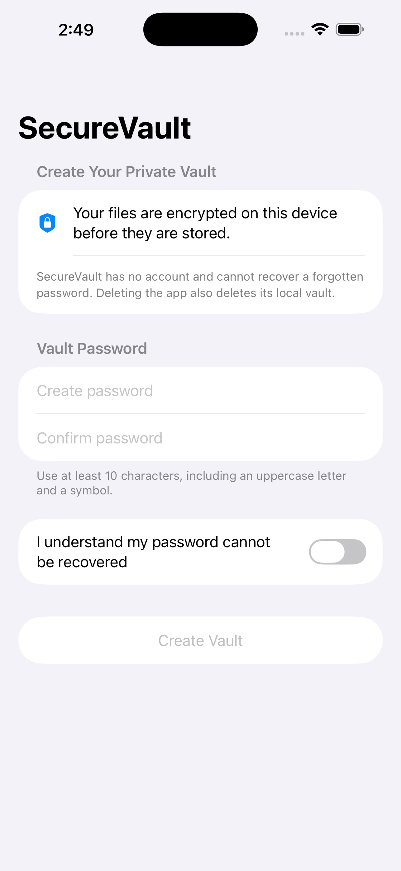 Screenshot 2 of SecureVault Private Storage