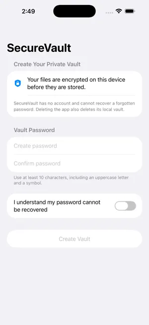 SecureVault Private Storage screenshot 2