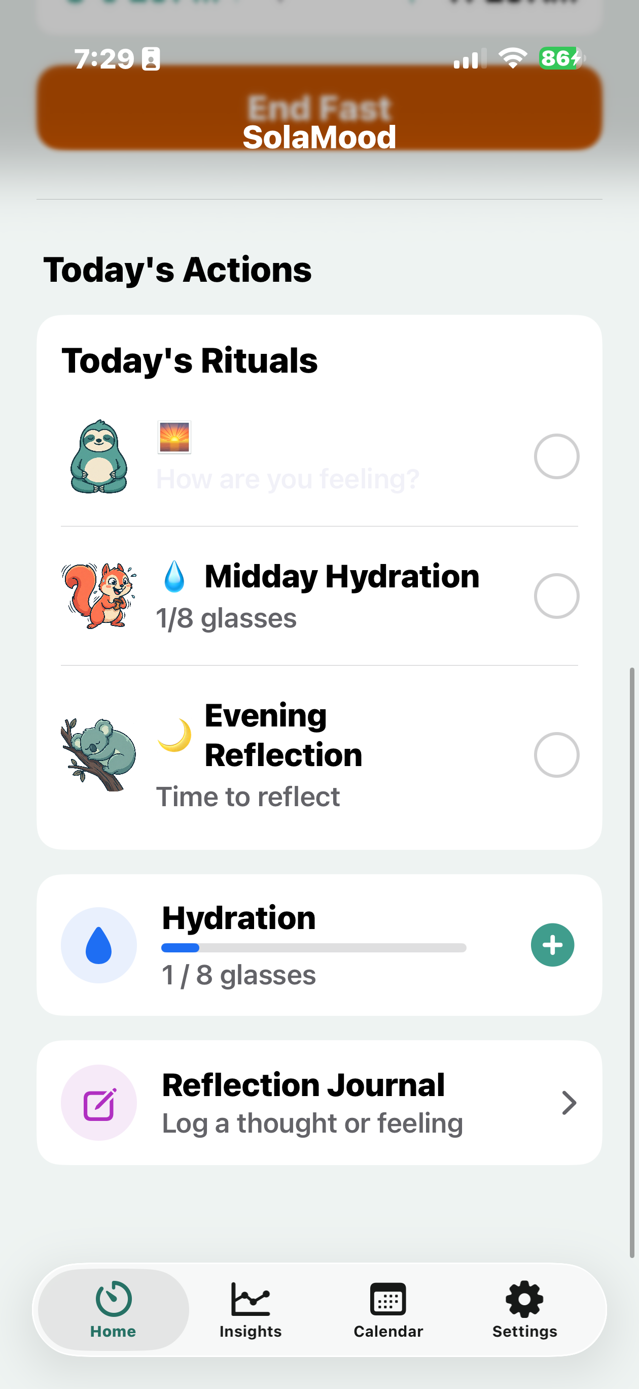 SolaMood: Fasting & Mood Log