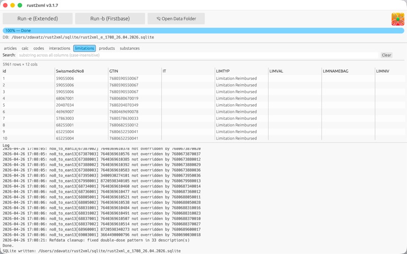 rust2xml screenshot