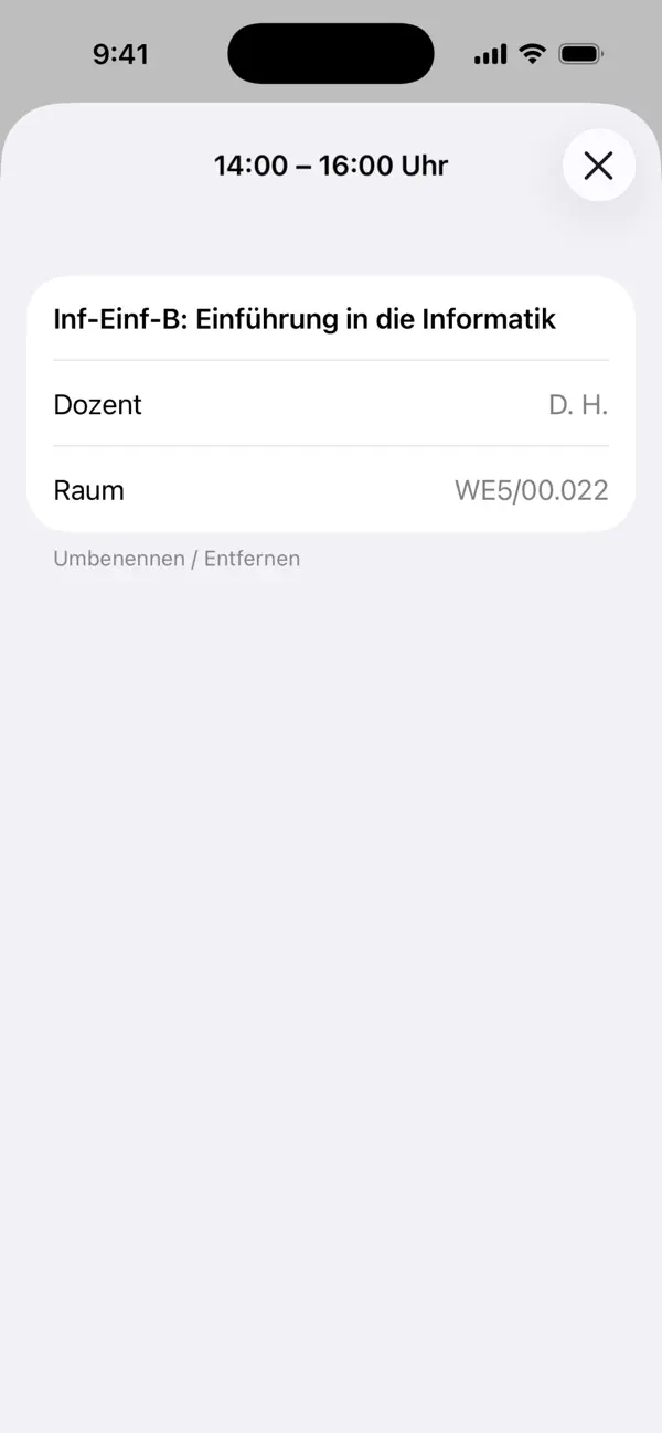 Screenshot #2 pour Stundenplan Uni Bamberg