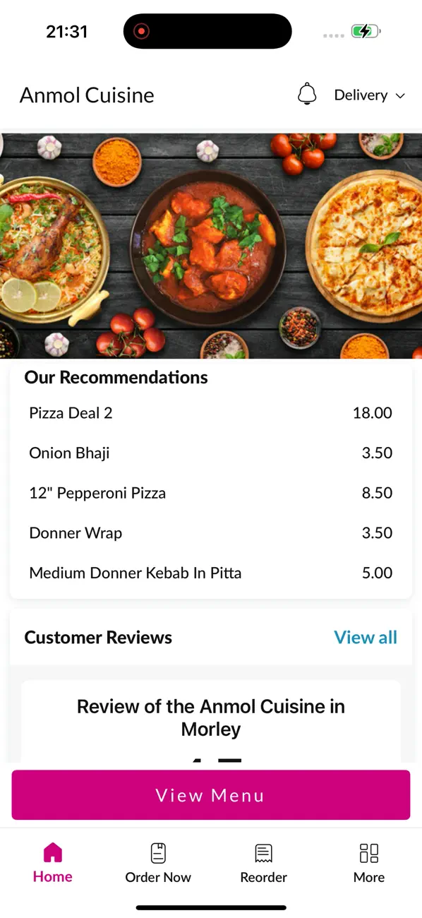 Screenshot #2 pour Anmol Cuisine.